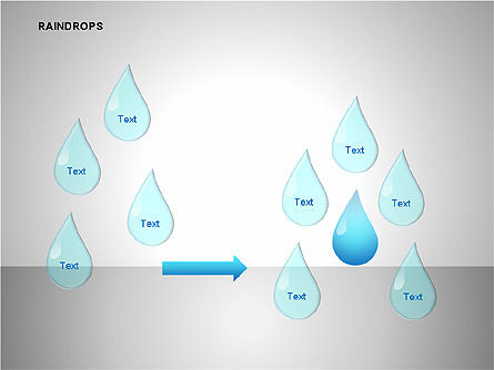 Raindrops Diagrams, Slide 6, 00112, Shapes — PoweredTemplate.com
