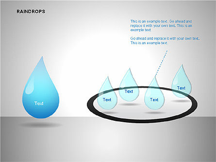 Raindrops Diagrams, Slide 7, 00112, Shapes — PoweredTemplate.com