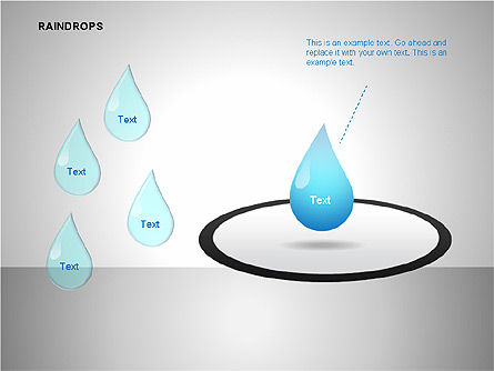 Raindrops Diagrams, Slide 8, 00112, Shapes — PoweredTemplate.com