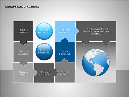 Diagrammes de boîte de flèche, Diapositive 7, 00115, Schémas puzzle — PoweredTemplate.com