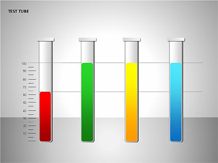 테스트 튜브 차트, 슬라이드 13, 00118, 단계 도표 — PoweredTemplate.com