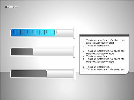 테스트 튜브 차트, 슬라이드 15, 00118, 단계 도표 — PoweredTemplate.com