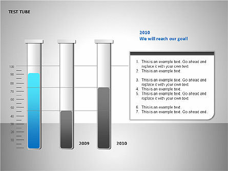 테스트 튜브 차트, 슬라이드 2, 00118, 단계 도표 — PoweredTemplate.com