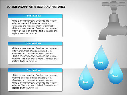 Water drops charts, Dia 6, 00120, Businessmodellen — PoweredTemplate.com