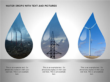 Water drops charts, Dia 9, 00120, Businessmodellen — PoweredTemplate.com