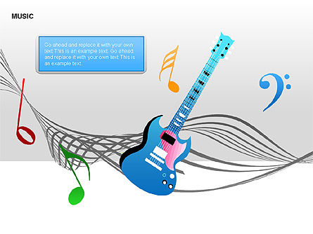 Forme di musica, Modello PowerPoint, 00129, icone — PoweredTemplate.com