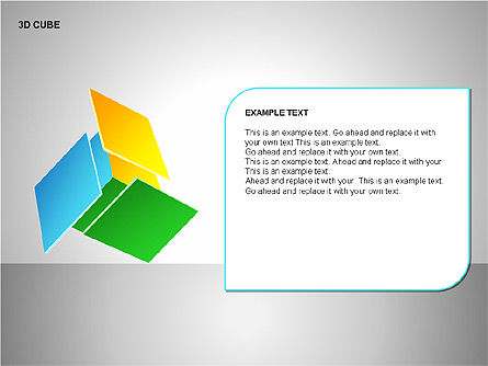 3 차원 큐브 컬렉션, 슬라이드 3, 00133, 모양 — PoweredTemplate.com