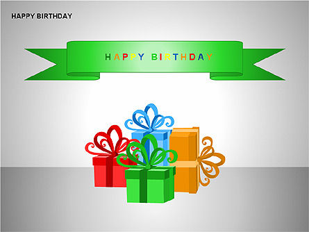 Happy Birthday Shapes, Free PowerPoint Template, 00145, Shapes — PoweredTemplate.com