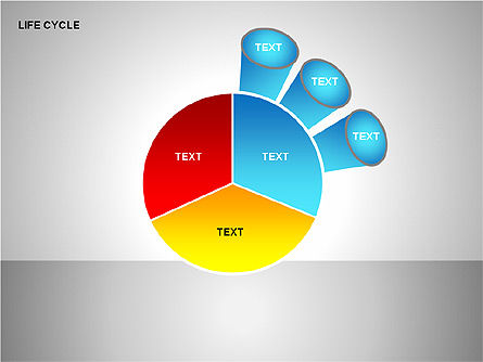 라이프 사이클 다이어그램, 슬라이드 4, 00157, 파이 차트 — PoweredTemplate.com
