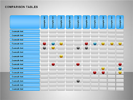 Colección de tablas de comparación, Diapositiva 11, 00158, Tablas — PoweredTemplate.com