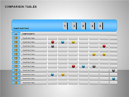 Colección de tablas de comparación, Diapositiva 14, 00158, Tablas — PoweredTemplate.com