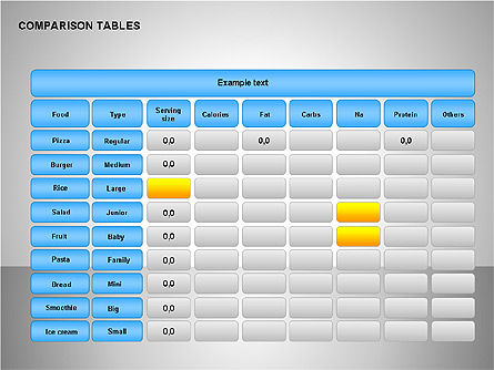 Colección de tablas de comparación, Diapositiva 7, 00158, Tablas — PoweredTemplate.com