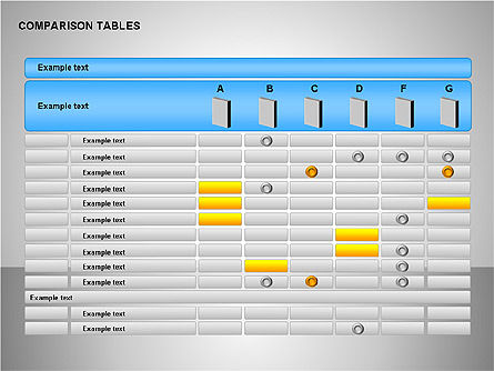 Colección de tablas de comparación, Diapositiva 9, 00158, Tablas — PoweredTemplate.com