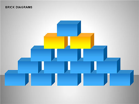 Brick diagrammen collectie, PowerPoint-sjabloon, 00166, Figuren — PoweredTemplate.com