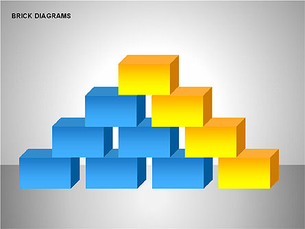 Brick Diagrams Collection, Slide 3, 00166, Shapes — PoweredTemplate.com