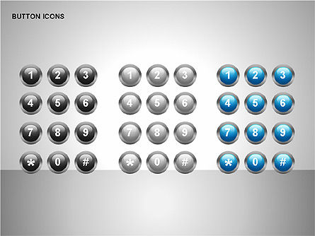 Buttons Collection, Slide 2, 00174, Icons — PoweredTemplate.com