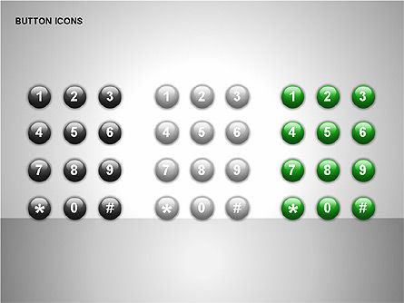 Buttons Collection, Slide 3, 00174, Icons — PoweredTemplate.com