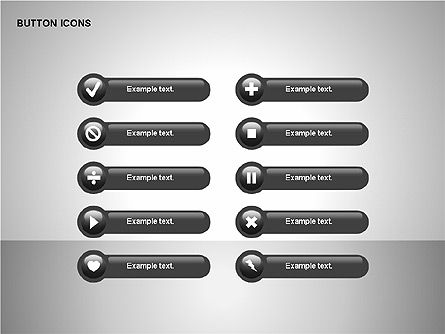 Buttons Collection, Slide 4, 00174, Icons — PoweredTemplate.com