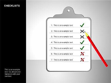 Checklist met het verzamelen stickers, Dia 5, 00175, Figuren — PoweredTemplate.com