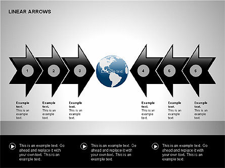 Linear Arrows Collection, Slide 14, 00178, Shapes — PoweredTemplate.com