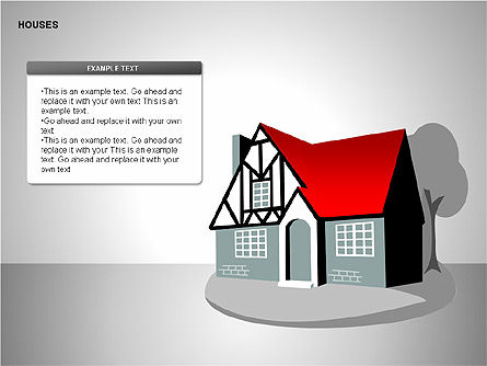 Collection de formes de maisons privées, Diapositive 5, 00181, Formes — PoweredTemplate.com