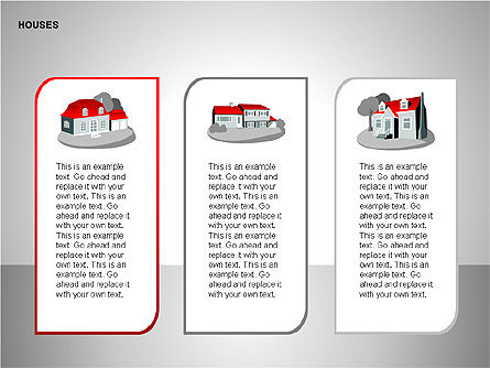 Collection de formes de maisons privées, Diapositive 9, 00181, Formes — PoweredTemplate.com