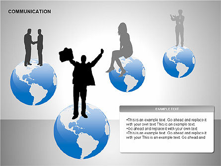 Formas de Comunicación y Medios, Diapositiva 3, 00185, Iconos — PoweredTemplate.com