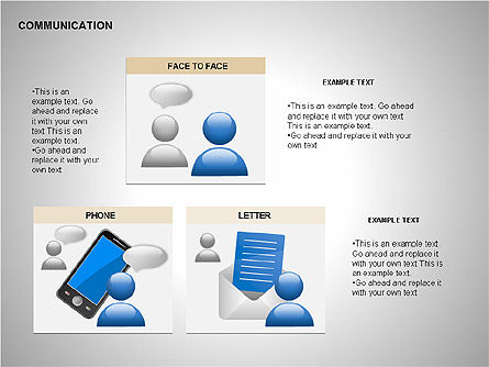 Formas de Comunicación y Medios, Diapositiva 7, 00185, Iconos — PoweredTemplate.com
