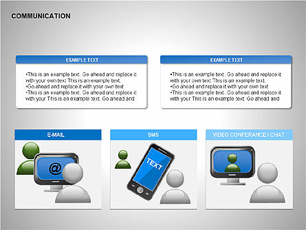 Formas de Comunicación y Medios, Diapositiva 8, 00185, Iconos — PoweredTemplate.com