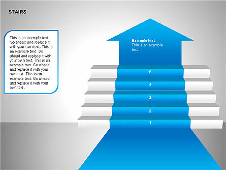 楼梯图表, PowerPoint模板, 00188, 阶段图 — PoweredTemplate.com