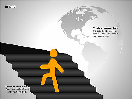 Graphiques d'escalier, Diapositive 11, 00188, Schémas d'étapes — PoweredTemplate.com