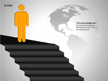 Graphiques d'escalier, Diapositive 12, 00188, Schémas d'étapes — PoweredTemplate.com