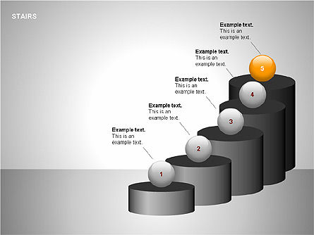 Graphiques d'escalier, Diapositive 7, 00188, Schémas d'étapes — PoweredTemplate.com