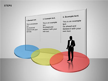 Schritte Bühnenbilder, PowerPoint-Vorlage, 00191, Ablaufdiagramme — PoweredTemplate.com
