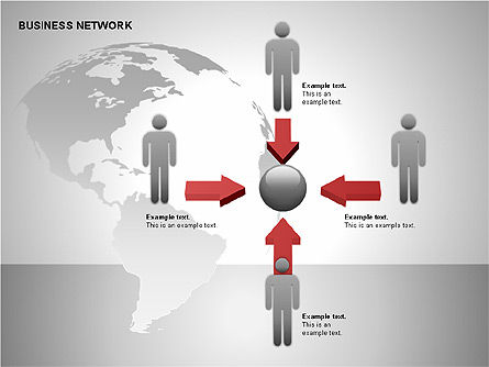 ビジネスネットワーク構築図, PowerPointテンプレート, 00194, グラフチャート — PoweredTemplate.com