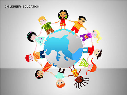 Children Education, PowerPoint Template, 00199, Shapes — PoweredTemplate.com