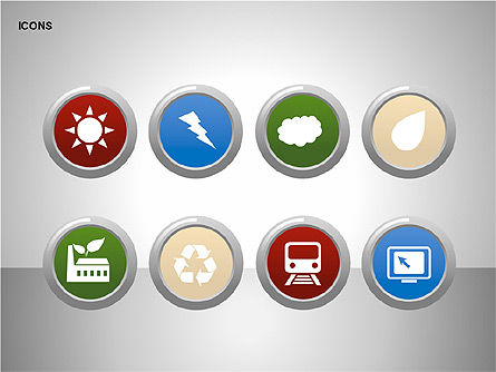 Graphic Lists & Icons Collection, PowerPoint Template, 00200, Icons — PoweredTemplate.com
