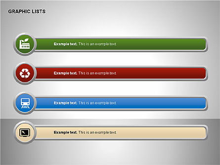 Liste e icone grafiche collezione, Slide 11, 00200, icone — PoweredTemplate.com