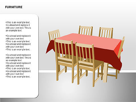家具形状收集, 免费 PowerPoint模板, 00202, 形状 — PoweredTemplate.com