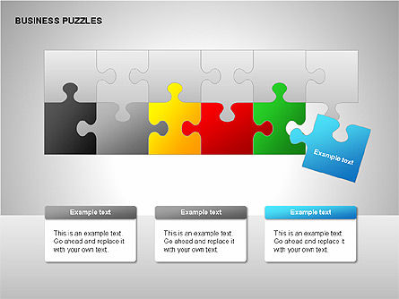 퍼즐 다이어그램, 슬라이드 9, 00205, 퍼즐 도표 — PoweredTemplate.com