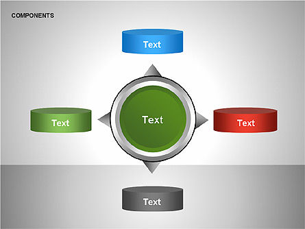 Components Diagram, Free PowerPoint Template, 00206, Shapes — PoweredTemplate.com