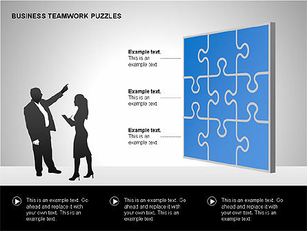 Diagramas de quebra-cabeças de trabalho em equipe, Deslizar 10, 00207, Diagramas em Puzzle — PoweredTemplate.com