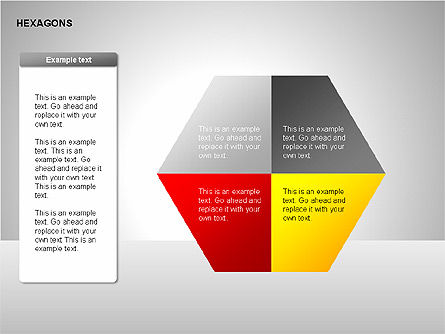 Hexagons Diagram, PowerPoint Template, 00214, Matrix Charts — PoweredTemplate.com