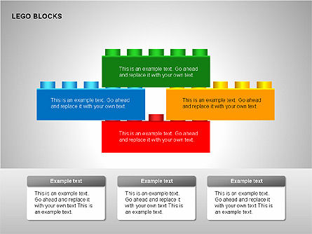 Lego blokken diagrammen, Dia 10, 00217, Tekstvakken — PoweredTemplate.com