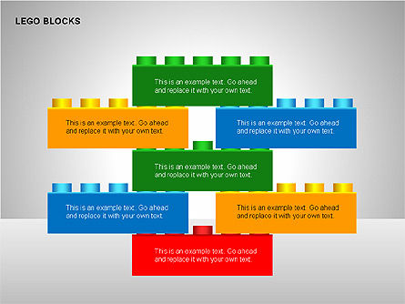Lego blokken diagrammen, Dia 11, 00217, Tekstvakken — PoweredTemplate.com