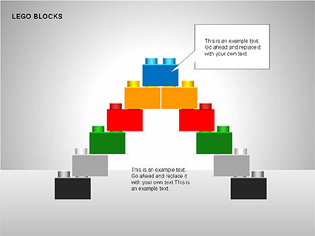 Lego blokken diagrammen, Dia 14, 00217, Tekstvakken — PoweredTemplate.com