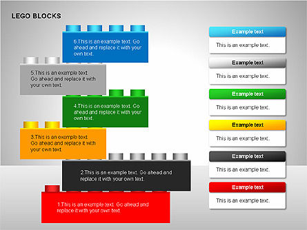 Lego blokken diagrammen, Dia 5, 00217, Tekstvakken — PoweredTemplate.com