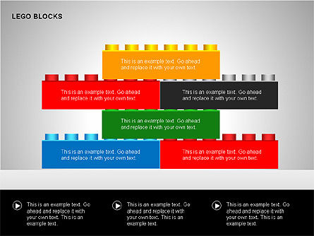 Lego blokken diagrammen, Dia 9, 00217, Tekstvakken — PoweredTemplate.com