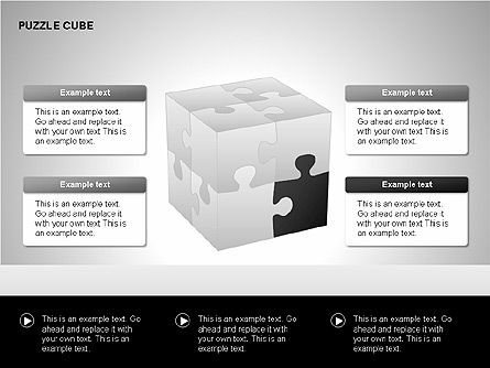 Diagrammes de cube de puzzle, Diapositive 4, 00218, Schémas puzzle — PoweredTemplate.com