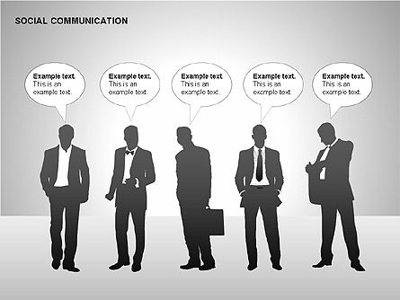 Formas de comunicación, Plantilla de PowerPoint, 00219, Formas — PoweredTemplate.com